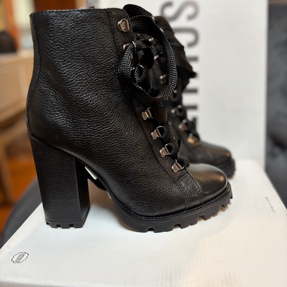 🆕SCHUTZ Black Heeled Combat Boots🥰 - Picture 3 of 7